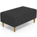 Ver imagem 1 de Puff Decorativo Sala de Estar Cléo Pés Palito 90cm Corino Preto
