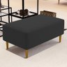 Puff Decorativo Sala de Estar Cléo Pés Palito 90cm Corino Preto - 2