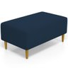 Puff Decorativo Sala de Estar Cléo Pés Palito 90cm Suede Azul Marinho - 1