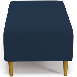 Puff Decorativo Sala de Estar Cléo Pés Palito 90cm Suede Azul Marinho - 6