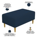 Ver imagem 4 de Puff Decorativo Sala de Estar Cléo Pés Palito 90cm Suede Azul Marinho