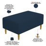 Puff Decorativo Sala de Estar Cléo Pés Palito 90cm Suede Azul Marinho - 4