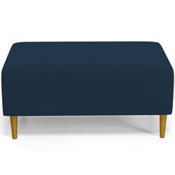 Puff Decorativo Sala de Estar Cléo Pés Palito 90cm Suede Azul Marinho - 3