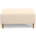 Ver imagem 3 de Puff Decorativo Sala de Estar Cléo Pés Palito 90cm Suede Bege