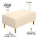 Ver imagem 4 de Puff Decorativo Sala de Estar Cléo Pés Palito 90cm Suede Bege