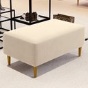 Ver imagem 2 de Puff Decorativo Sala de Estar Cléo Pés Palito 90cm Suede Bege