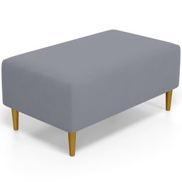 Puff Decorativo Sala de Estar Cléo Pés Palito 90cm Suede Cinza - 1