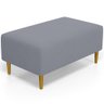 Puff Decorativo Sala de Estar Cléo Pés Palito 90cm Suede Cinza - 1