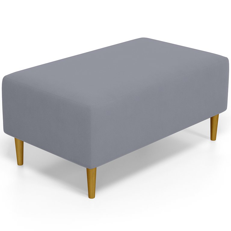 Puff Decorativo Sala de Estar Cléo Pés Palito 90cm Suede Cinza Puff Decorativo Sala de Estar Cléo Pés Palito 90cm Suede Cinza