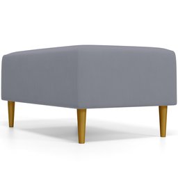 Puff Decorativo Sala de Estar Cléo Pés Palito 90cm Suede Cinza - 7