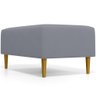 Puff Decorativo Sala de Estar Cléo Pés Palito 90cm Suede Cinza - 7