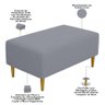 Puff Decorativo Sala de Estar Cléo Pés Palito 90cm Suede Cinza - 4