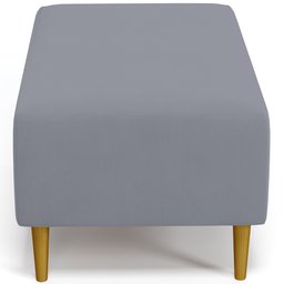Puff Decorativo Sala de Estar Cléo Pés Palito 90cm Suede Cinza - 6