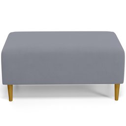Puff Decorativo Sala de Estar Cléo Pés Palito 90cm Suede Cinza - 3