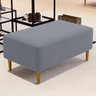 Puff Decorativo Sala de Estar Cléo Pés Palito 90cm Suede Cinza - 2