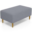 Ver imagem 2 de Puff Decorativo Sala de Estar Cléo Pés Palito 90cm Suede Cinza