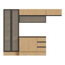 Ver imagem 4 de Cozinha Modulada 5 Peças 3 Aéreos 1 Balcão 1 Cristaleira Nara CabeCasa MadeiraOriginals