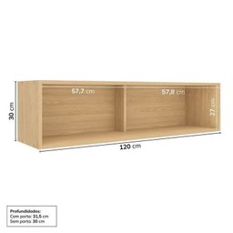 Cozinha Modulada 5 Peças 3 Aéreos 1 Balcão 1 Cristaleira Nara Cabecasa Madeiramadeira - 7