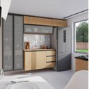 Ver imagem 2 de Cozinha Modulada 5 Peças 3 Aéreos 1 Balcão 1 Cristaleira Nara CabeCasa MadeiraOriginals