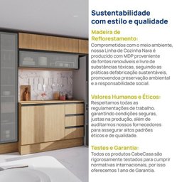 Cozinha Modulada 5 Peças 3 Aéreos 1 Balcão 1 Cristaleira Nara Cabecasa Madeiramadeira - 17