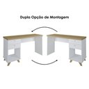 Ver imagem 5 de Mesa Escrivaninha Tampo Tamburato 2 Gavetas 1 Nicho 135 cm Olmo Branco Artany