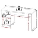 Ver imagem 3 de Mesa Escrivaninha Tampo Tamburato 2 Gavetas 1 Nicho 135 cm Olmo Branco Artany
