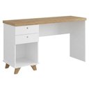 Ver imagem 1 de Mesa Escrivaninha Tampo Tamburato 2 Gavetas 1 Nicho 135 cm Olmo Branco Artany