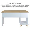 Ver imagem 6 de Mesa Escrivaninha Tampo Tamburato 2 Gavetas 1 Nicho 135 cm Olmo Branco Artany