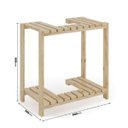 Ver imagem 2 de Gabinete Banheiro Estante Pia Coluna 2 Prateleiras Porta Papel Higiênico e Toalhas