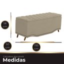 Ver imagem 4 de Calçadeira Baú King Size Estofada Maitê Veludo Bege Escuro