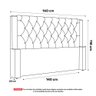 Cabeceira Atena para Cama Box Casal Padrão 140cm Capitonê com Frame Suede Bege Claro - Abmaza - 4