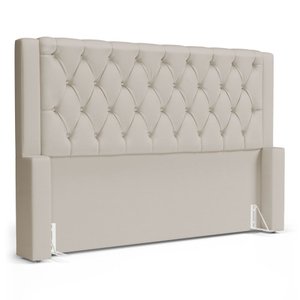 Cabeceira Atena para Cama Box Casal Padrão 140cm Capitonê com Frame Suede Bege Claro - Abmaza