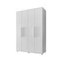 Ver imagem 3 de Roupeiro 4 Portas 3 Gavetas 2,20 De Altura Elite Branco - Cor: Branco