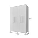 Ver imagem 2 de Roupeiro 4 Portas 3 Gavetas 2,20 De Altura Elite Branco - Cor: Branco