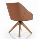 Ver imagem 6 de Kit 8 Poltronas Giratórias Alana Bouclê Base de Madeira - Pallazio Cor:Terracota