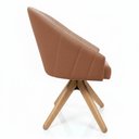 Ver imagem 5 de Kit 8 Poltronas Giratórias Alana Bouclê Base de Madeira - Pallazio Cor:Terracota