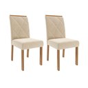 Ver imagem 1 de Cadeira para Mesa de Jantar Jogo de 2 Cadeiras Mdf Fernanda Wood Cimol Madeira/nude