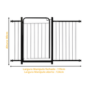 Ver imagem 2 de Grade Proteção Segurança Portão Pet 80cm Preto Bebê Cão com Extensor 1 de 10cm e 1 de 40cm Itagold