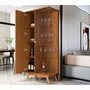 Ver imagem 3 de Cristaleira Louceira Sala de Jantar com Vidro Açaí MDF Design Moderno