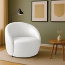 Ver imagem 1 de Poltrona Decorativa Orgânica Lua Sintético Pu Branco D03 - D’Rossi