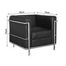 Poltrona Le Corbusier Cromado em Couro Natural Preto Cor Preto - 2