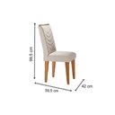 Ver imagem 5 de Conjunto: Mesa Sala Jantar Londrina C/ Tampo Madeirado C/ Vidro Canto Reto 120x80cm e 4 Cadeiras