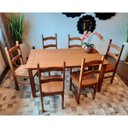 Ver imagem 4 de Conjunto Sala de Jantar Mesa 150x80 Cm 6 Cadeiras Madeira Marin Brasil