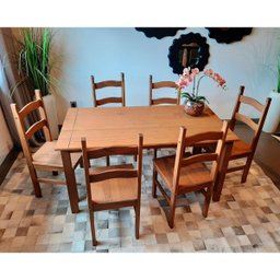 Conjunto Sala de Jantar Mesa 150x80 Cm 6 Cadeiras Madeira Marin Brasil - 4