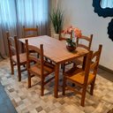 Ver imagem 2 de Conjunto Sala de Jantar Mesa 150x80 Cm 6 Cadeiras Madeira Marin Brasil