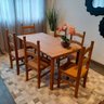 Conjunto Sala de Jantar Mesa 150x80 Cm 6 Cadeiras Madeira Marin Brasil - 2