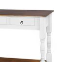 Ver imagem 3 de Aparador para Sala Rústico com 2 Gavetas 1 Prateleira Pés Torneados - Branco Laca e Tampos