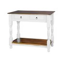 Ver imagem 2 de Aparador para Sala Rústico com 2 Gavetas 1 Prateleira Pés Torneados - Branco Laca e Tampos