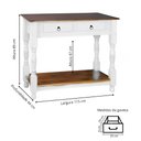 Ver imagem 4 de Aparador para Sala Rústico com 2 Gavetas 1 Prateleira Pés Torneados - Branco Laca e Tampos