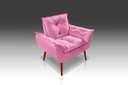 Ver imagem 1 de Poltrona Opala Suede Rosê - Rv Decora